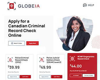 Canadian criminal record check site with secure login