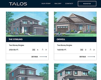 ThinkBound's Toronto web development for Talos Homes