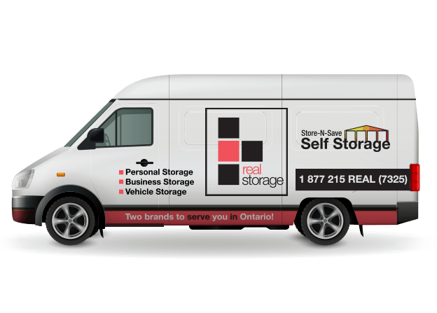 A van labeled self storage